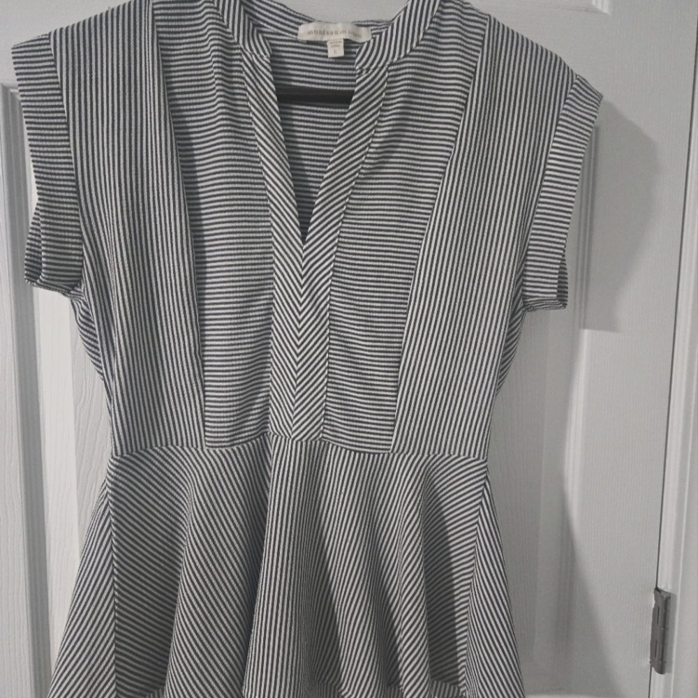 Striped Blue and White Women's Top